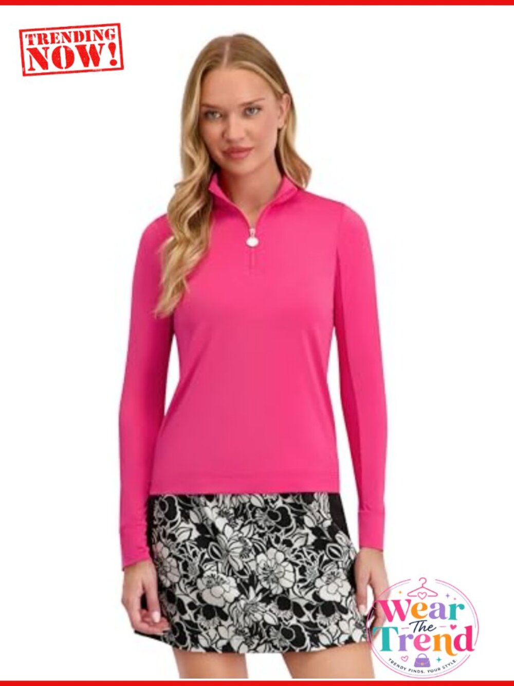 Women's Performance Half Zip Polo Pullover UPF 50+ Stretch Mesh